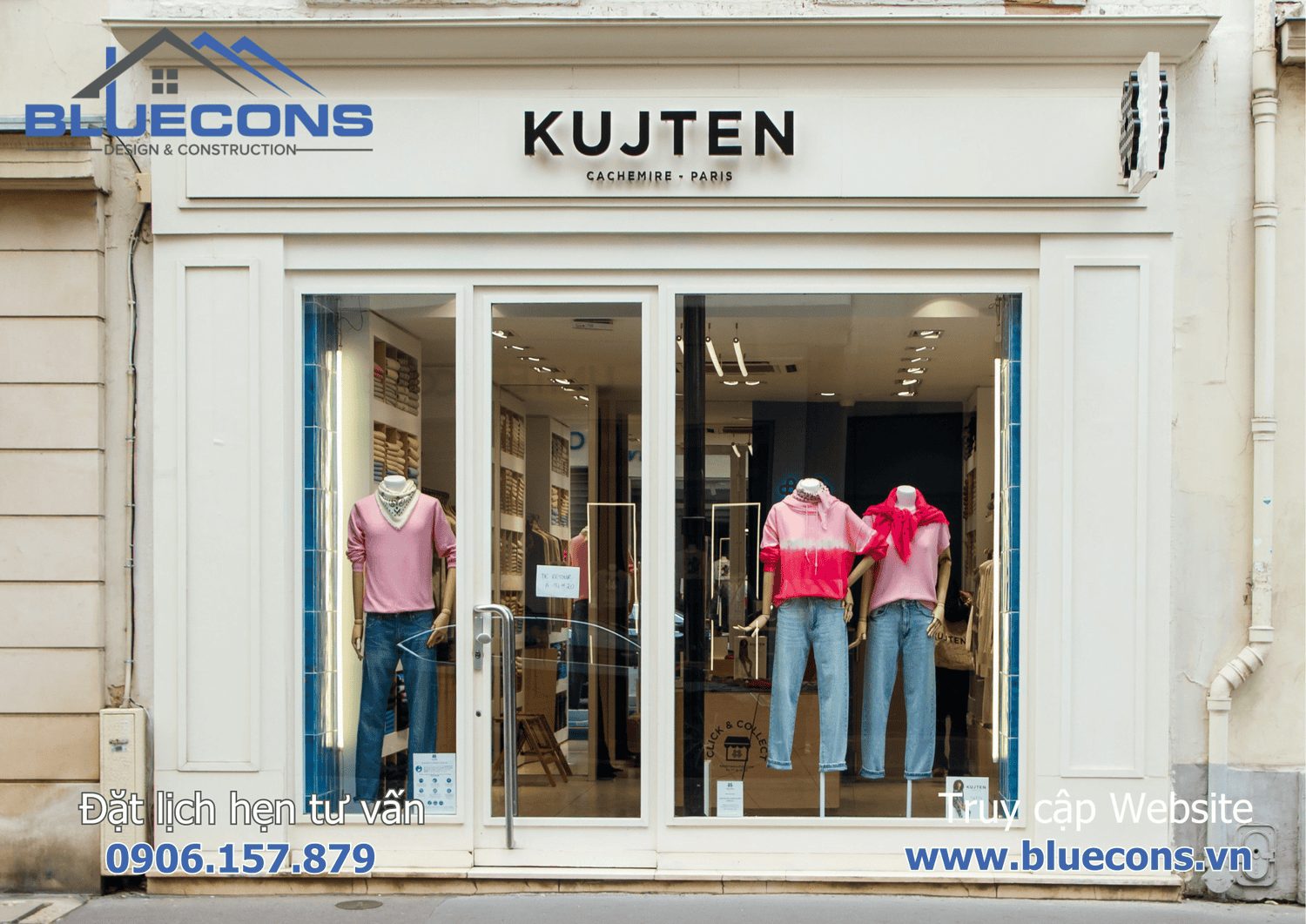 Giá thi công shop thời trang diện tích nhỏ 2024