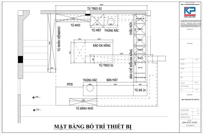 Bố trí thiết bị quầy pha chế