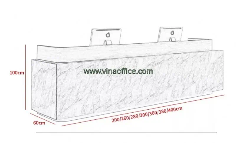 Kích thước quầy lễ tân