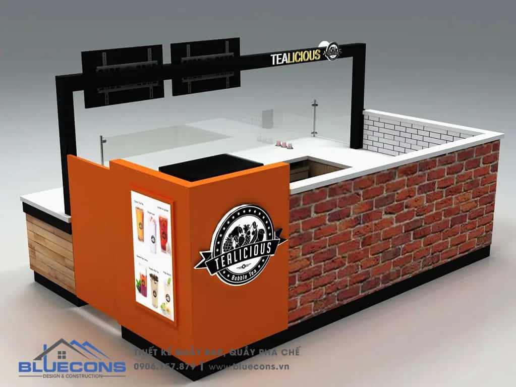 Chọn kích thước quầy pha chế cho quán cafe, quán trà sữa tối ưu nhất