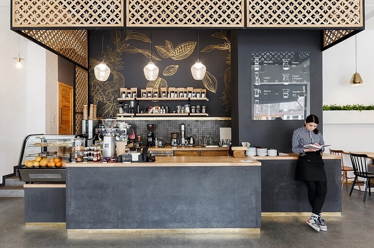 decor quầy bar cafe