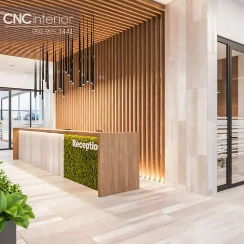 Quầy lễ tân gỗ