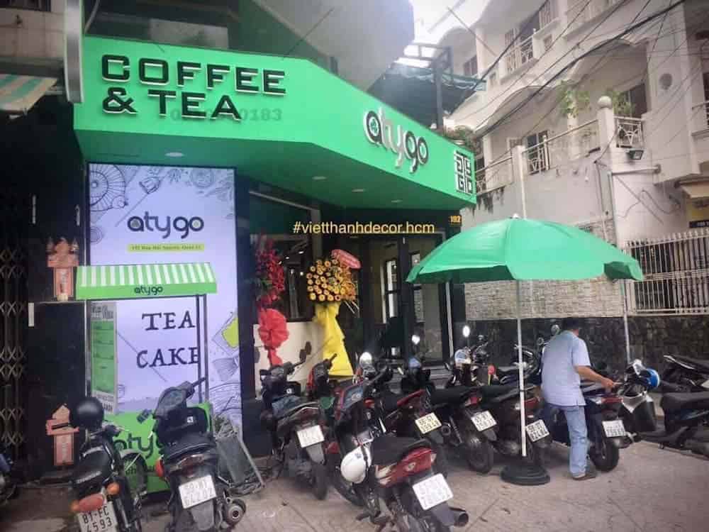 Không gian quán cà phê sau thi công