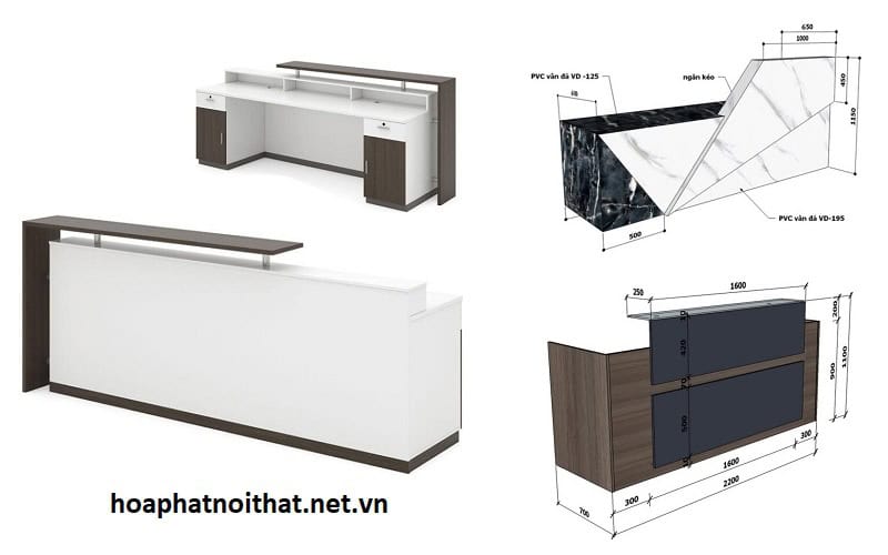 Quầy lễ tân hình chữ I