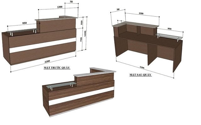 Kích thước quầy lễ tân tiêu chuẩn