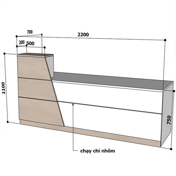 Quầy lễ tân thiết kế đẹp