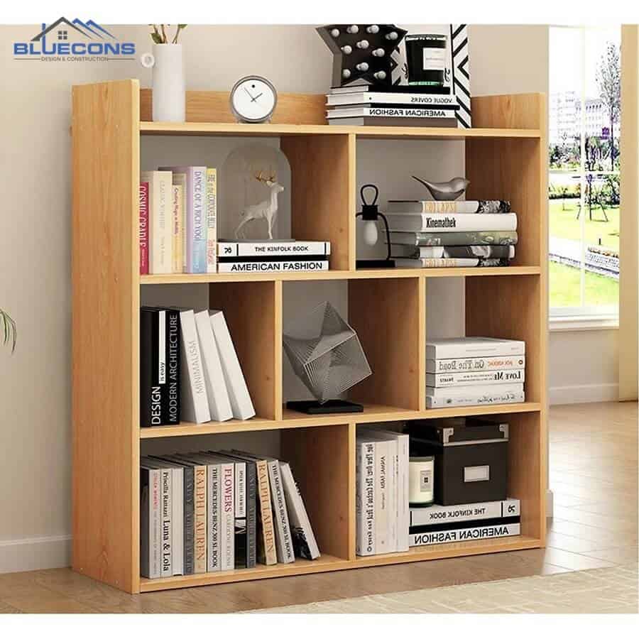 Kệ sách gỗ công nghiệp kiểu dáng bắt mắt