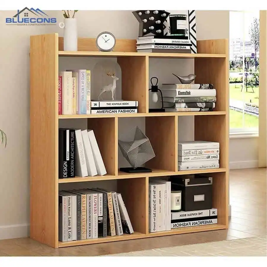 Đóng tủ gỗ theo yêu cầu - Thiết kế, thi công nhanh chóng tại Bluecons 7 Kệ sách gỗ công nghiệp kiểu dáng bắt mắt