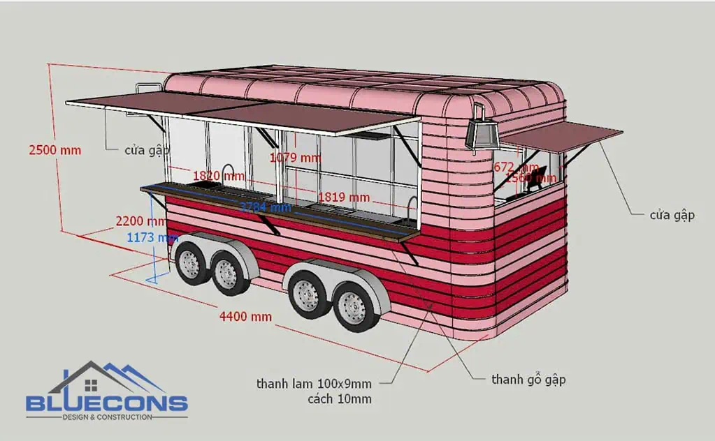 Đóng quầy pha chế cafe trên xe ô tô lưu động - Từ bản vẽ thiết kế kế đến hoàn thiện thực tế 2 Đóng quầy pha chế cafe trên xe ô tô lưu động - Từ bản vẽ thiết kế kế đến hoàn thiện thực tế