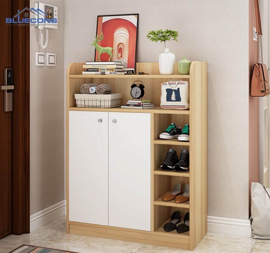 Đóng tủ giày theo yêu cầu bằng gỗ công nghiệp