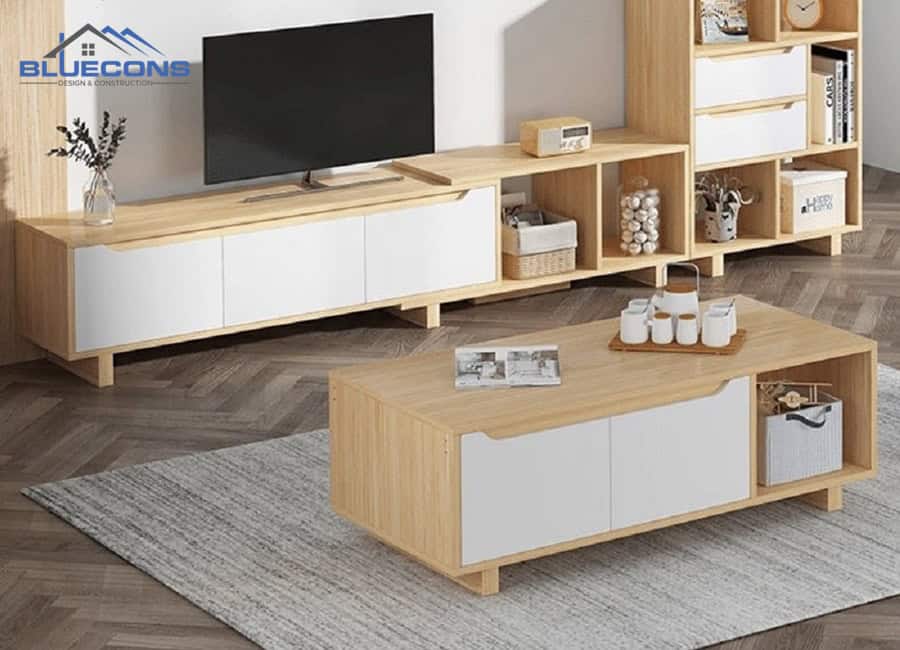 Đóng tủ kệ tivi theo yêu cầu