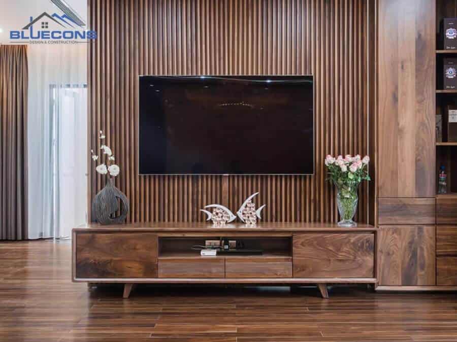 Đóng tủ tivi gỗ theo yêu cầu sang trọng