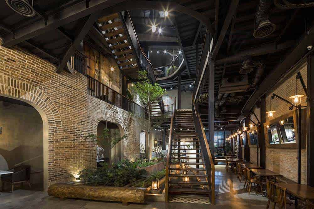 Mẫu quán cafe khung thép đẹp sang trọng
