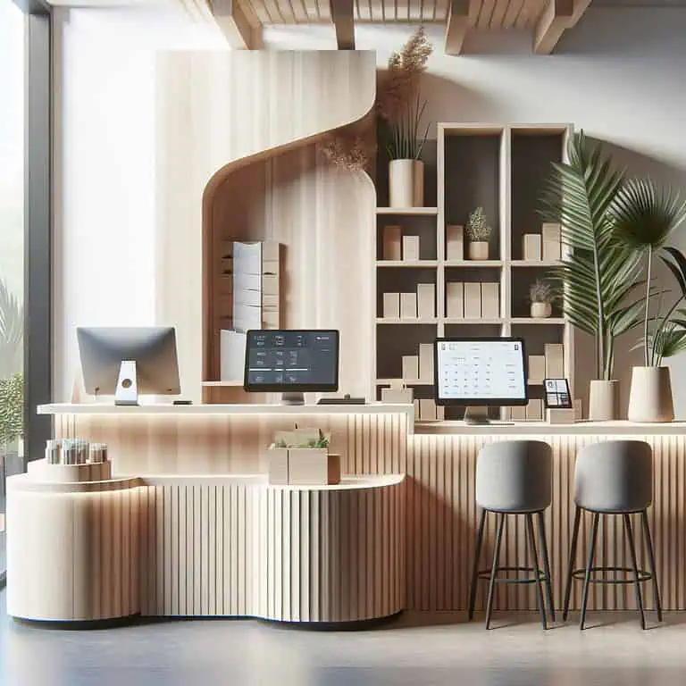 Mẫu quầy thu ngân gỗ đẹp