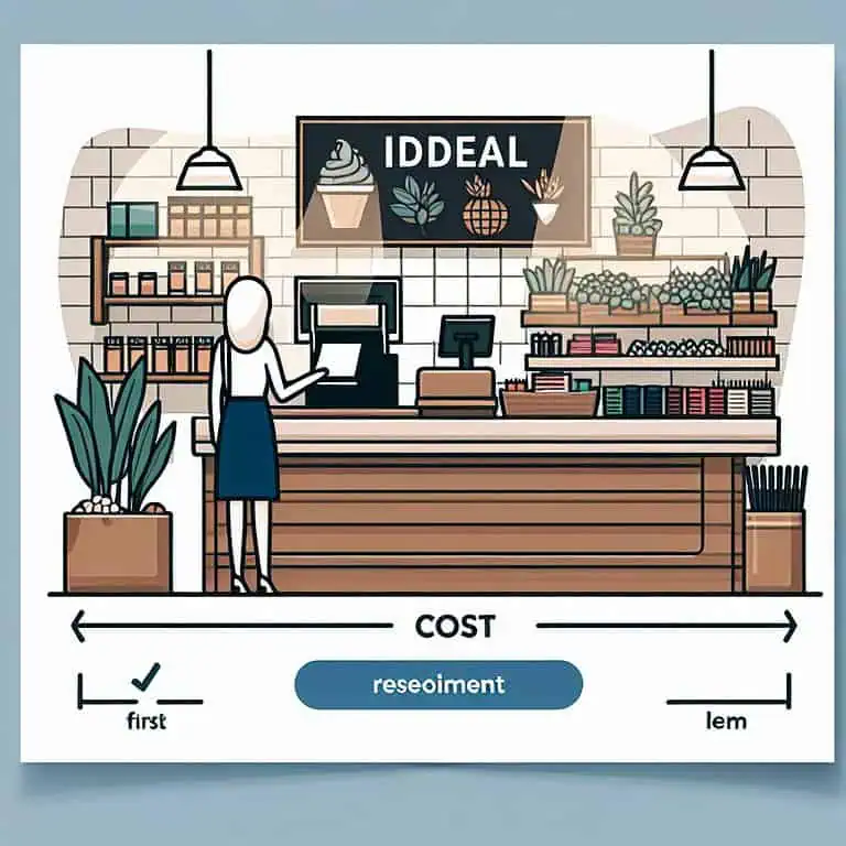 Kích thước tiêu chuẩn quầy thu ngân