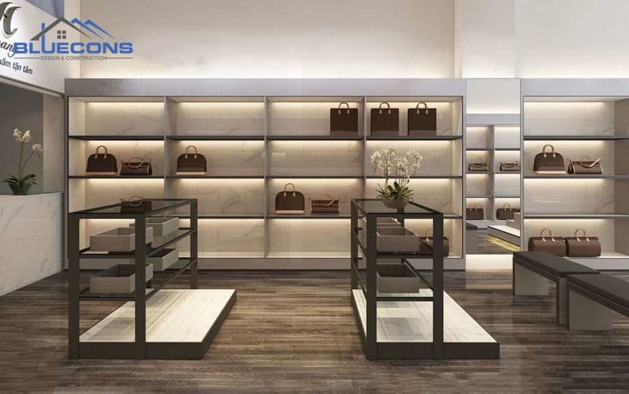 99+ mẫu kệ trưng bày túi xách đẹp, hot nhất 2024 tại Bluecons 9 Kệ dán tường cực đẹp