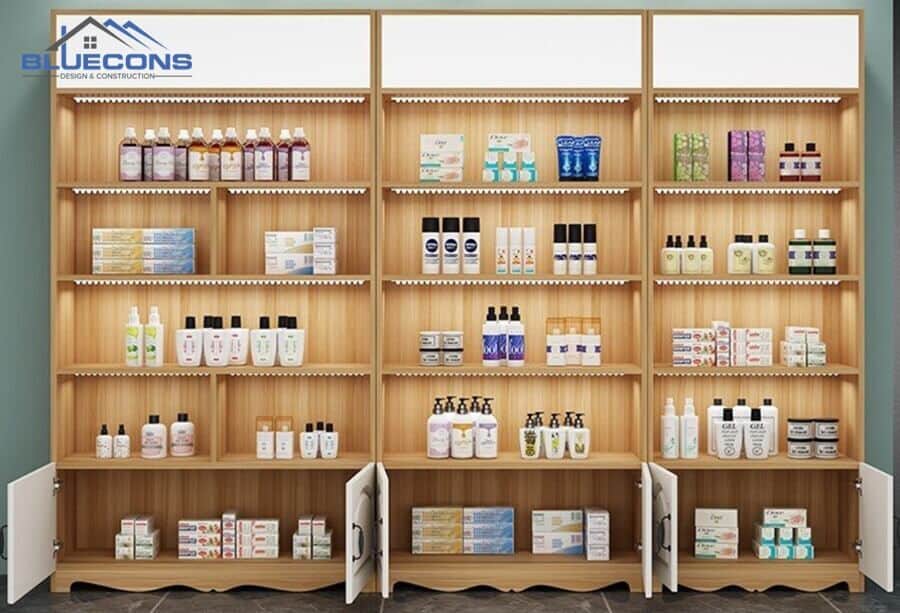 Kệ đựng sản phẩm phong cách hiện đại