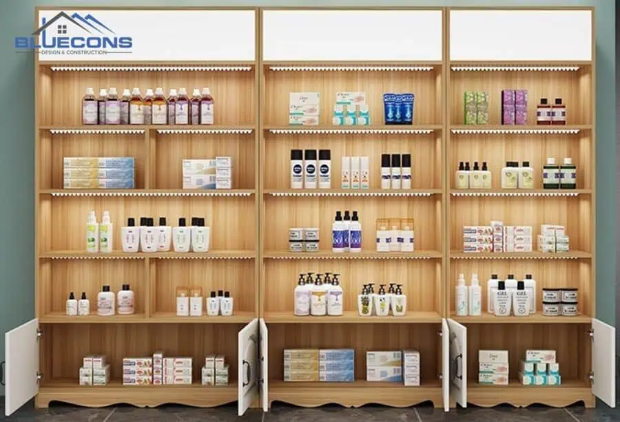 101+ mẫu kệ trưng bày sản phẩm đẹp mắt, đa dạng phong cách 8 Kệ đựng sản phẩm phong cách hiện đại