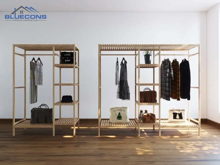 Top 80+ mẫu kệ gỗ trưng bày sản phẩm Đẹp, Giá Rẻ, Chất Lượng Cao 3 Kệ gỗ trưng bày quần áo