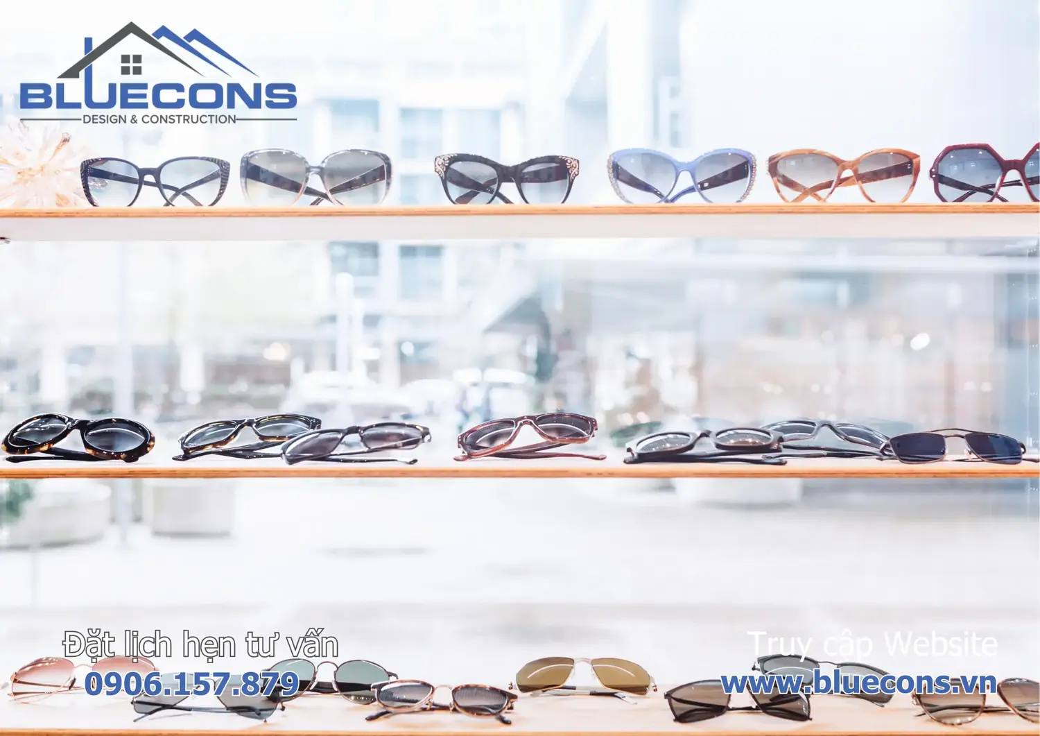 Thi công shop kính mắt đẹp 2024 2 Thi công shop kính mắt đẹp 2024