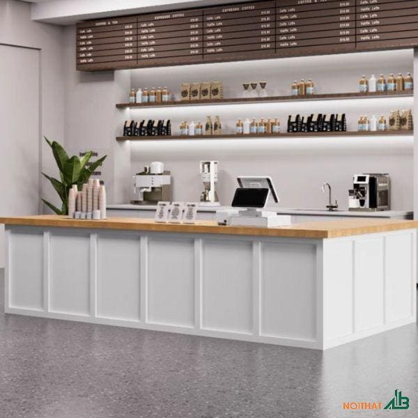 Quầy pha chế gỗ tự nhiên