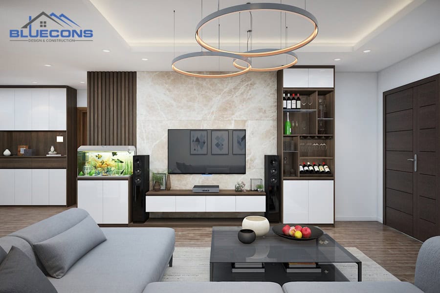 Tủ kệ tivi trang trí phòng khách đẹp mắt