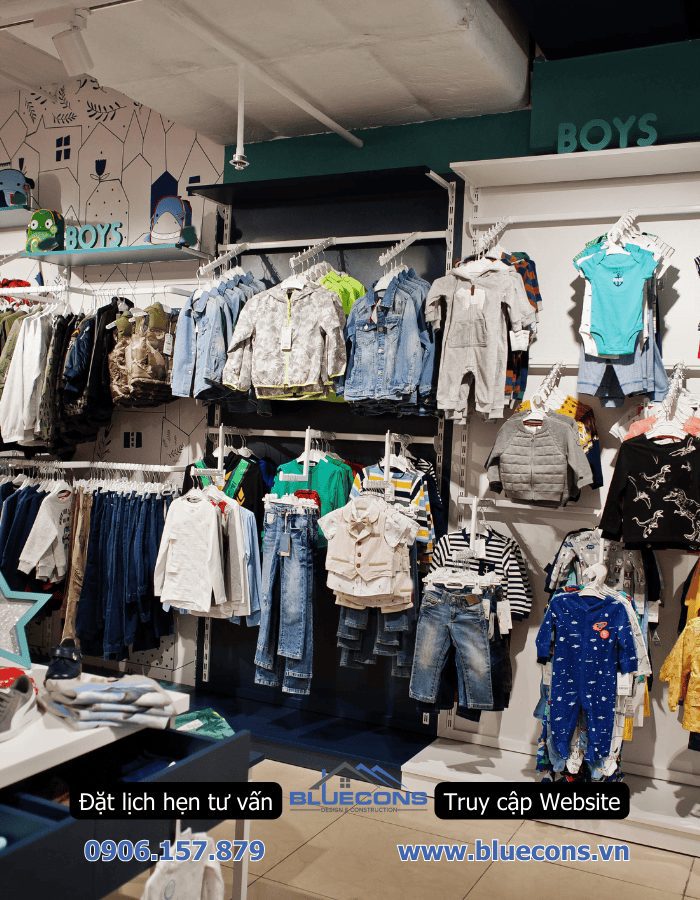 Thi công shop quần áo trẻ em nhỏ đơn giản giá rẻ TPHCM