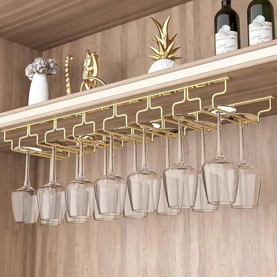 kệ treo ly quầy bar inox