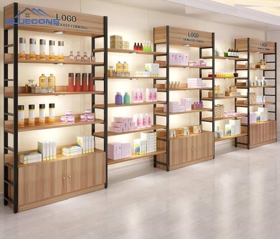 Thi công kệ trưng bày sản phẩm theo yêu cầu