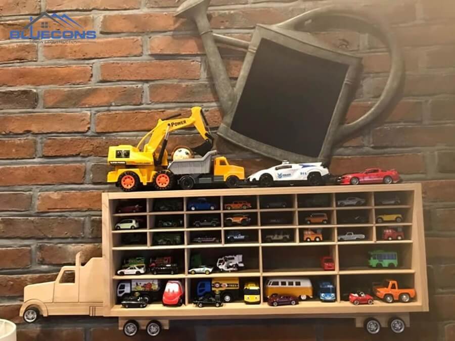 +20 mẫu kệ trưng bày lego đẹp và bắt kịp xu hướng 2024 11 Kệ trưng bày đồ chơi gỗ công nghiệp thiết kế độc đáo