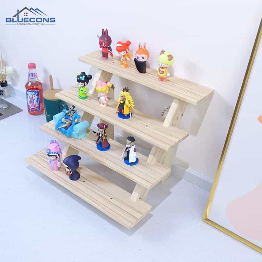 +20 mẫu kệ trưng bày lego đẹp và bắt kịp xu hướng 2024 10 Kệ trưng bày mô hình gỗ MDF kiểu dáng mini