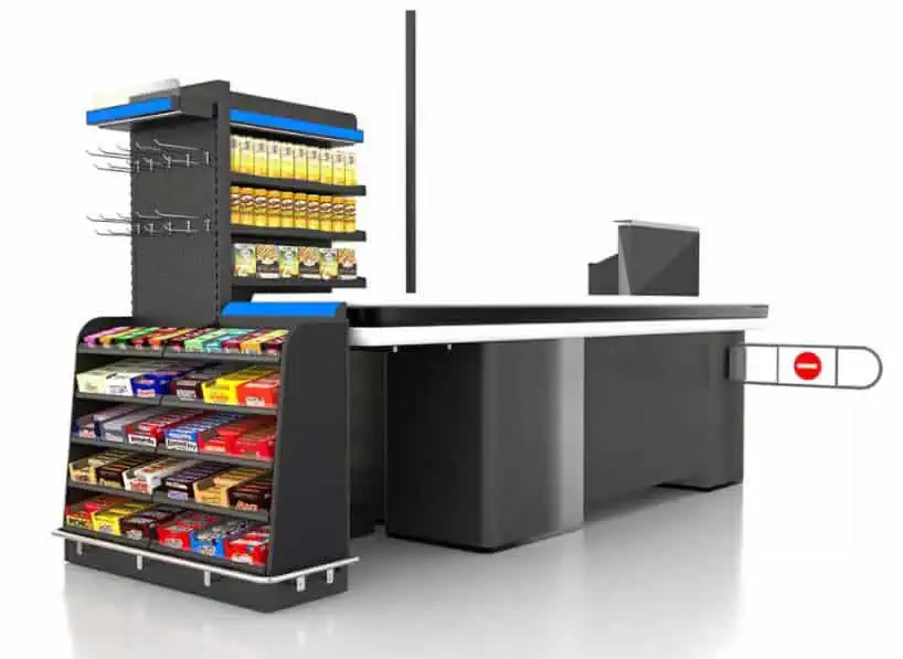 Kệ mini ở quầy thu ngân