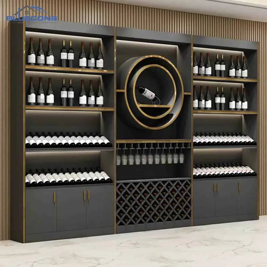Top 10 bàn trưng bày sản phẩm đẹp, bán chạy nhất năm 2024 10 Tủ trưng bày rượu sang trọng bằng gỗ công nghiệp