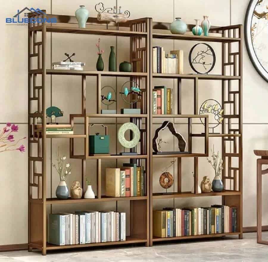 Kệ trưng bày sản phẩm trang trí bằng gỗ