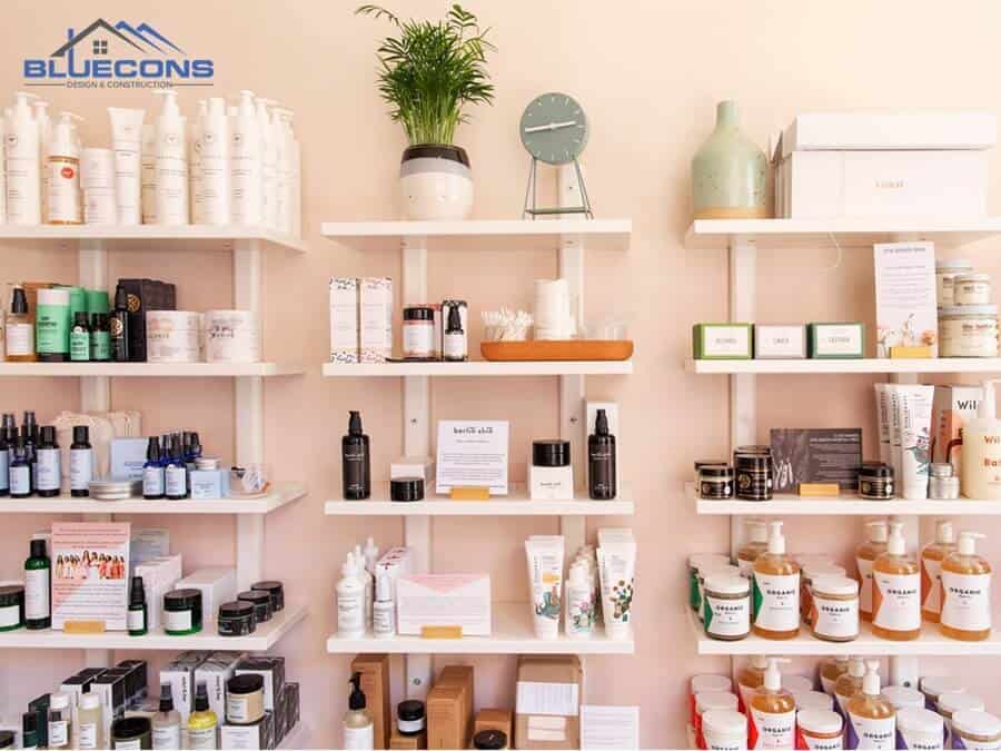 Kệ trưng bày dạng treo tường tiết kiệm diện tích