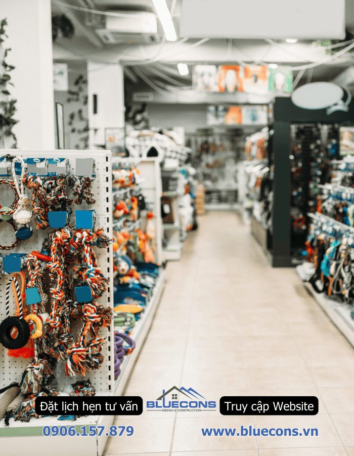 Thi công shop thú cưng, thiết kế pet shop không gian siêu đáng yêu