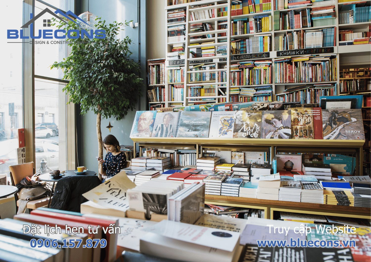 Thi công shop văn phòng phẩm, thiết kế nhỏ gọn