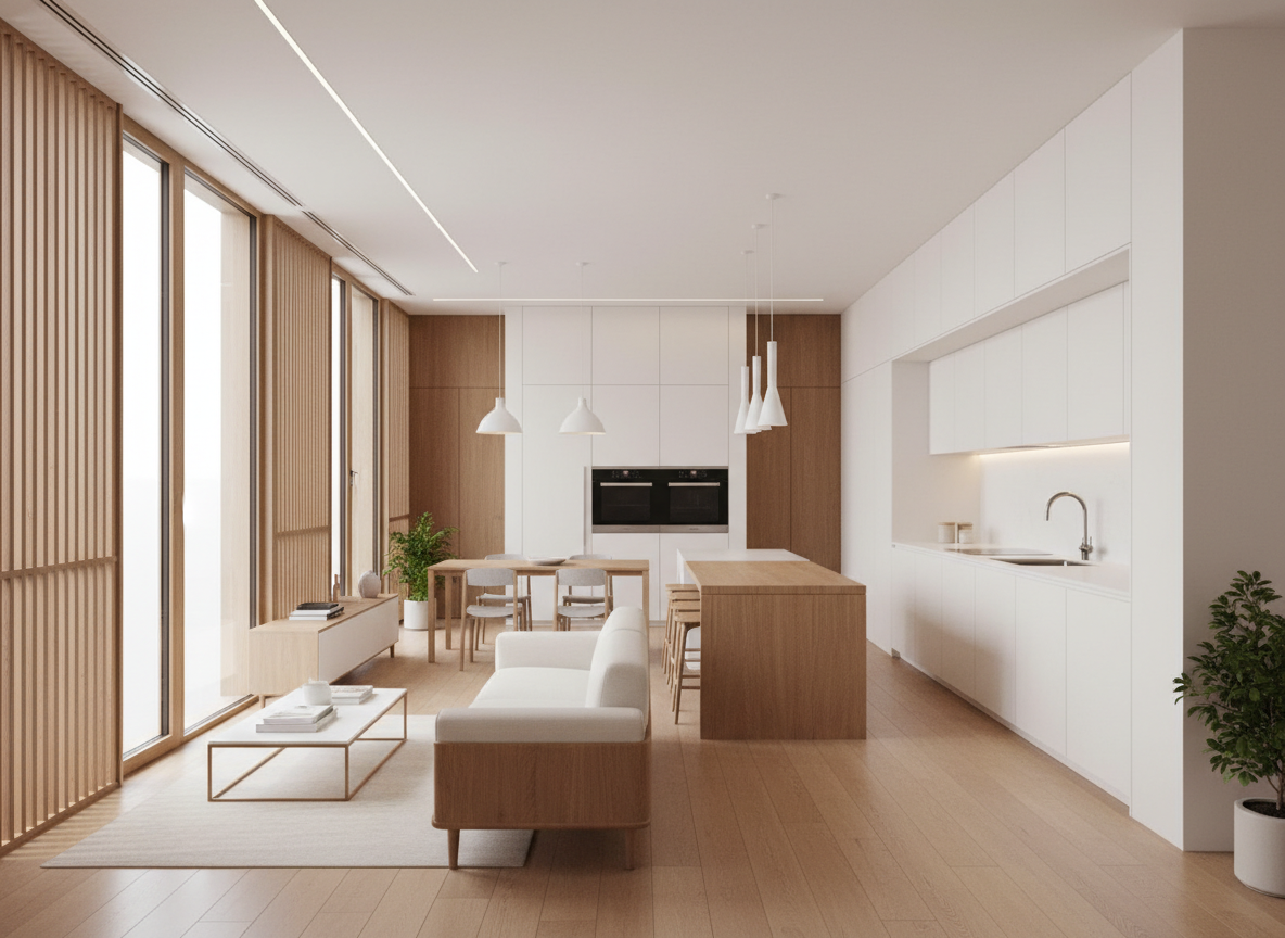 Khong Gian Nha Pho Dai 15m Bo Tri Noi That Khoa Hoc Phong Khach Bep Lien Mach