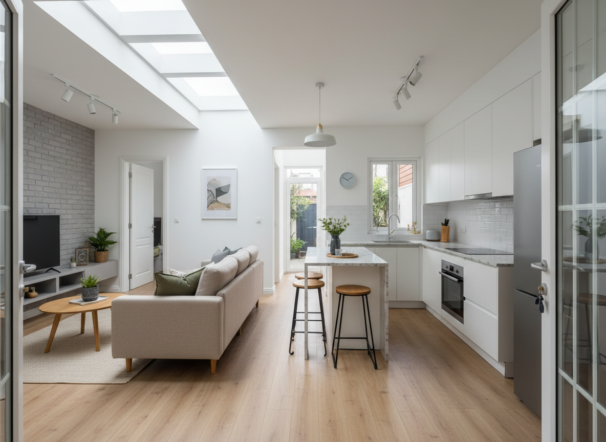 Khong Gian Nha Pho Dep Gia Re Thiet Ke Mo Lien Thong Phong Khach Bep