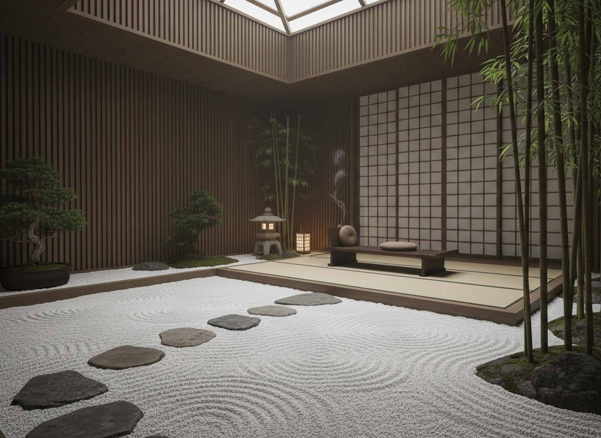 Khong Gian Thien Phong Cach Nhat Cho Nha Pho Soi Trang Tham Tatami Ghe Thien Den