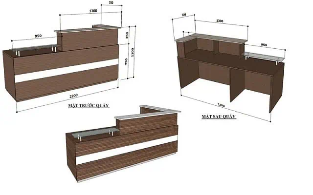 Kích thước bàn lễ tân chuẩn