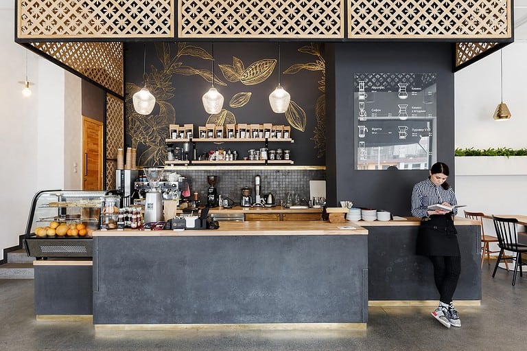 kích thước quầy bar cafe