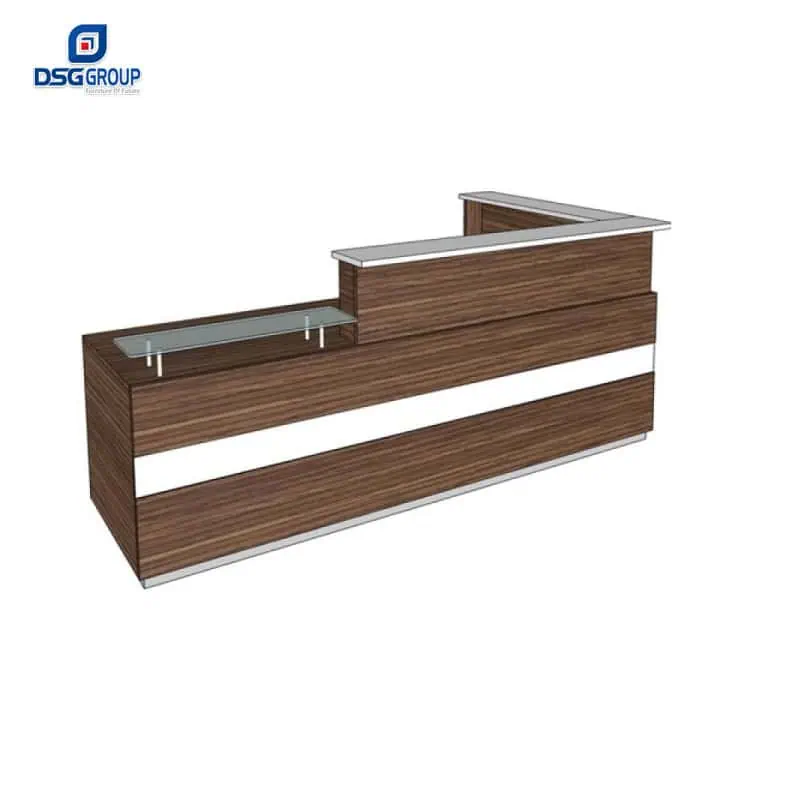 Quầy lễ tân chữ L với thiết kế tinh tế