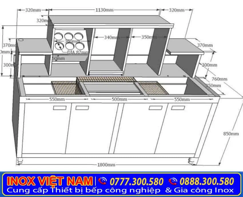 Mẫu quầy pha chế đa năng