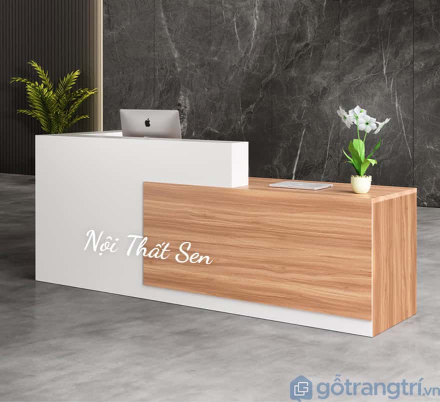 Mẫu quầy lễ tân đơn giản
