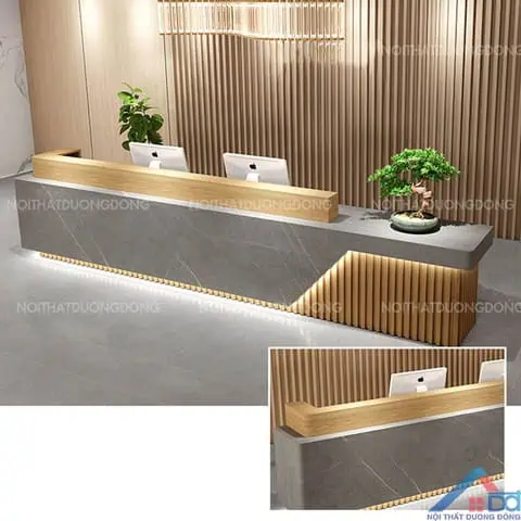 Quầy lễ tân gỗ công nghiệp
