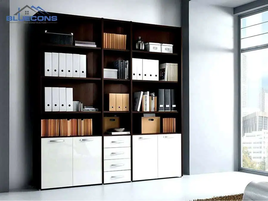 Tủ hồ sơ đẹp gỗ công nghiệp siêu bền, hiện đại tại Bluecons 16 Lựa chọn tủ hồ sơ bền đẹp và đảm bảo chức năng lưu trữ