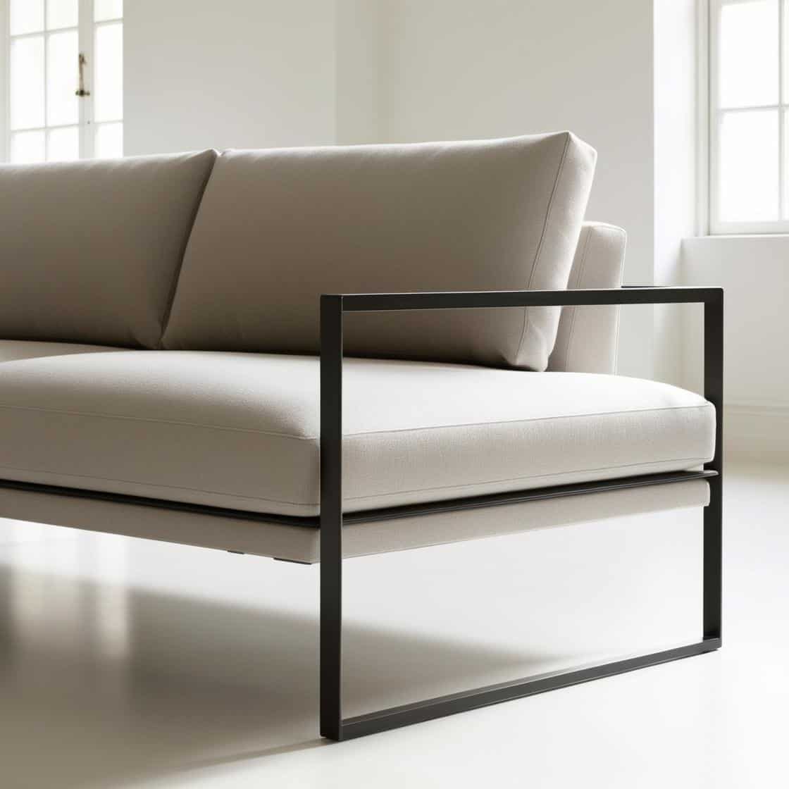 mẫu Ghế Sofa chân sắt vuông đơn giản hiện đại