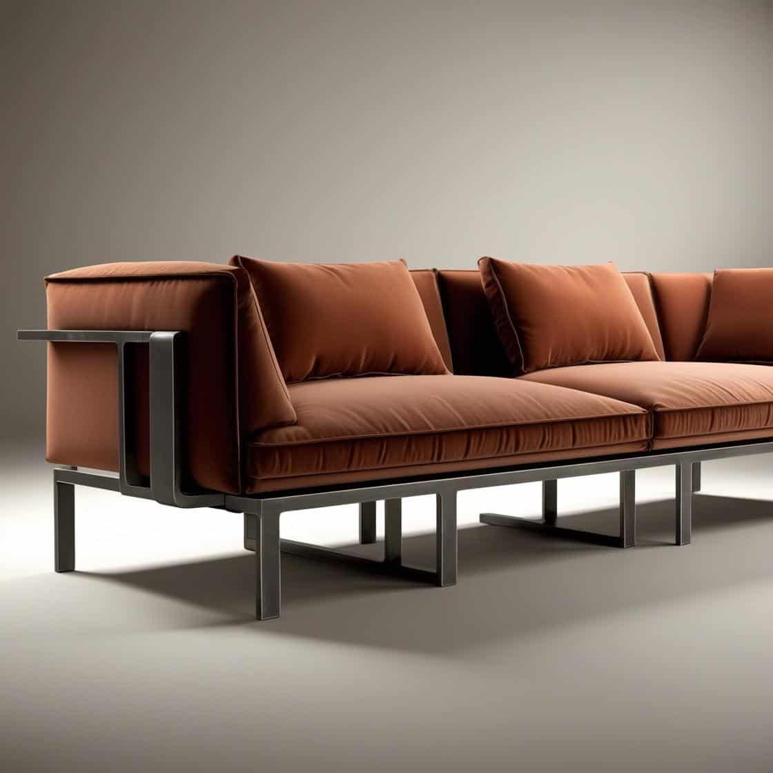 mẫu Ghế Sofa nệm mỏng, chân sắt vuông, mẫu đơn giản hiện đại (1)