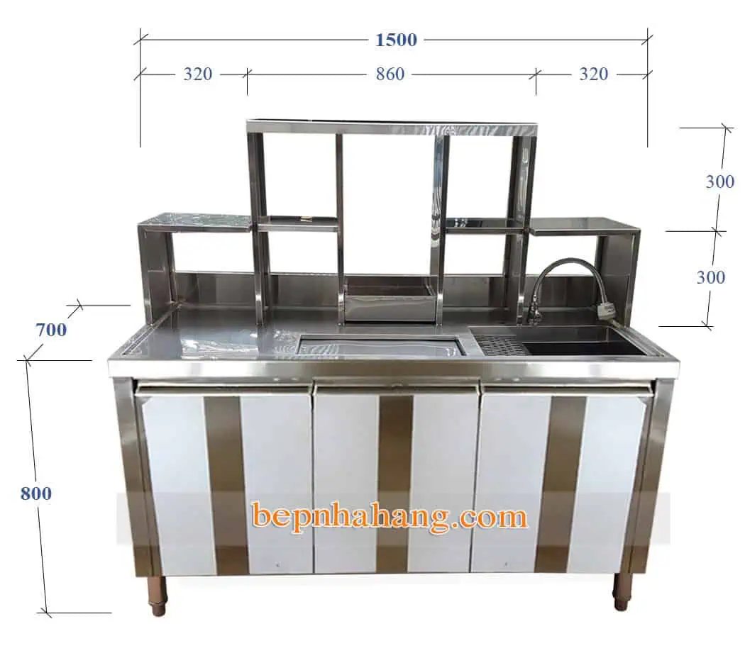 Kích thước quầy pha chế inox